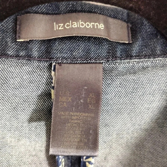 Liz Claiborne Denim Jean Jacket 100% Cotton Blue XL - Picture 2 of 15